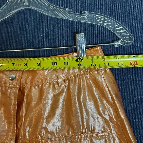 Anthropologie Let me be Metallic Cargo Maxi Skirt with Front Slit - Picture 9 of 12